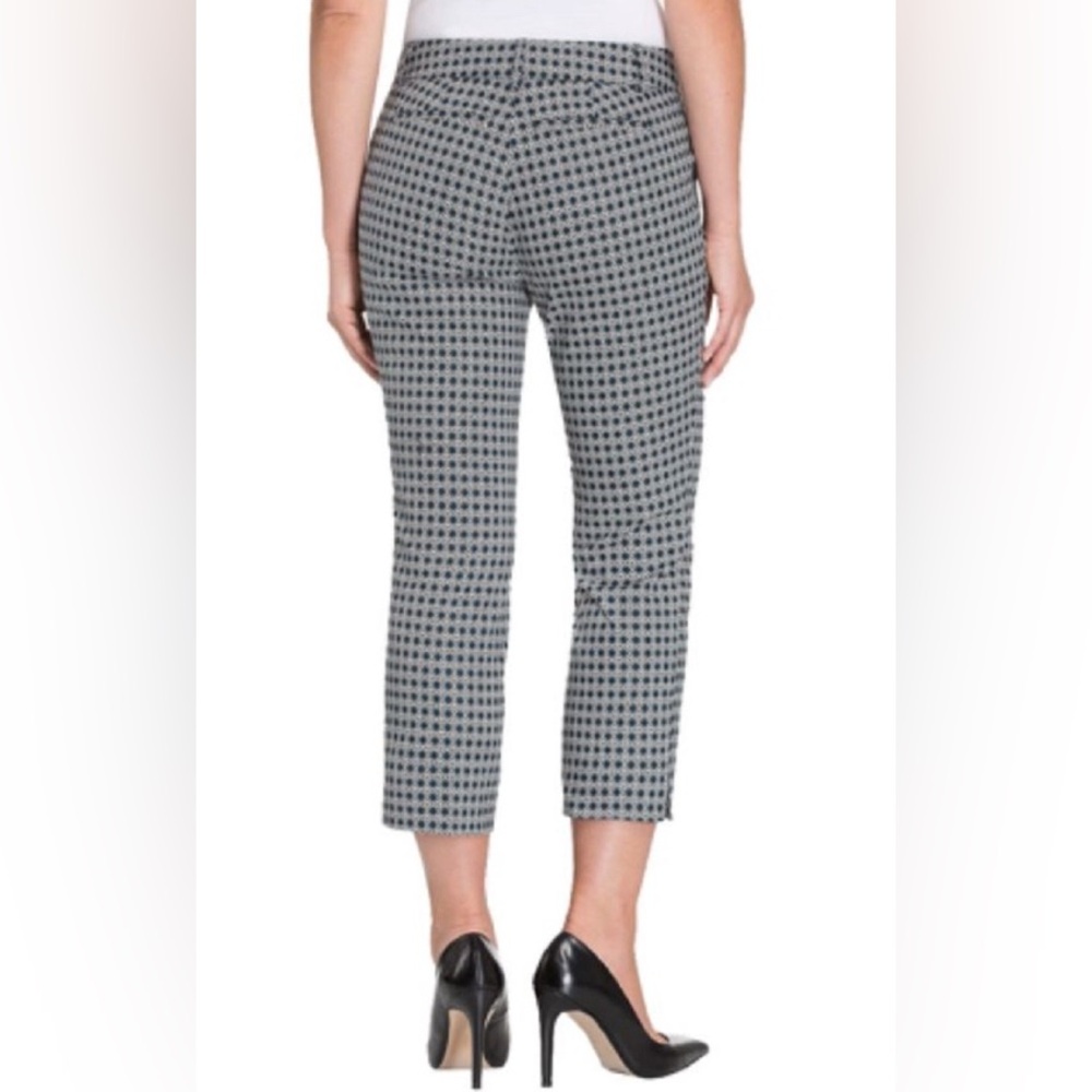 Hilary Radley Stretch Slim Leg Cropped Houndstooth Pattern Pant Women’s Size 14